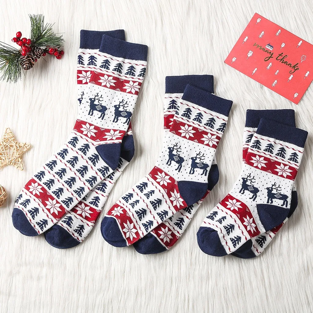 

chaussette noel 1Pair Children/Adult Christmas socks Vintage Cashmere Sock Comfortable Geometric Print Socks #J05